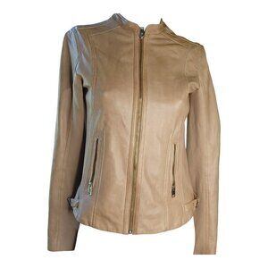Lamarque Jacket Womens XS Leather Moto Camel